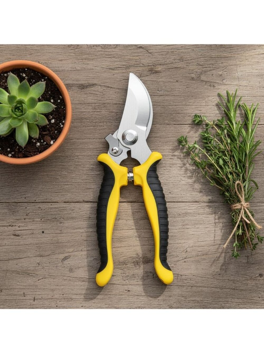 Garden Pruning Shears 7in Stainless Steel Scissors Houseplants Flowers Yellow Bl - Picture 7 of 7